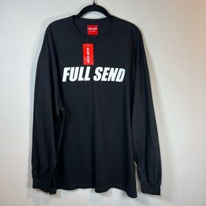 Full Send Nelk Boys Graphic Long Sleeve T-Shirt Black Crew Neck NEW Mens Size XL